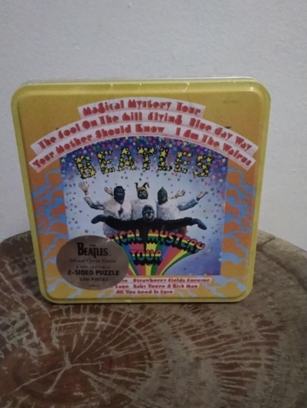 The Beatles Yellow Magical Mystery Tour Tin Puzzle - Beatles Branded